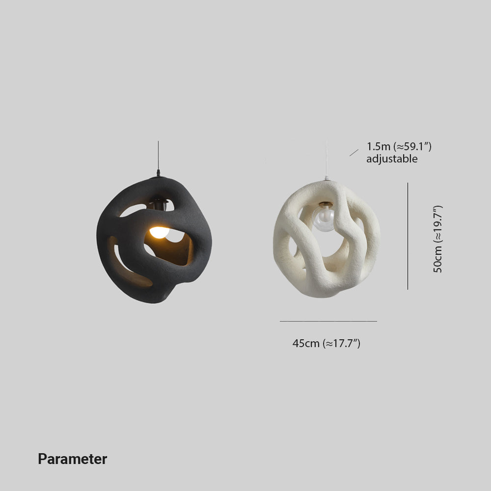 Byers Moderna Irregularmente Metal Lámpara Colgante, Blanca/Negra